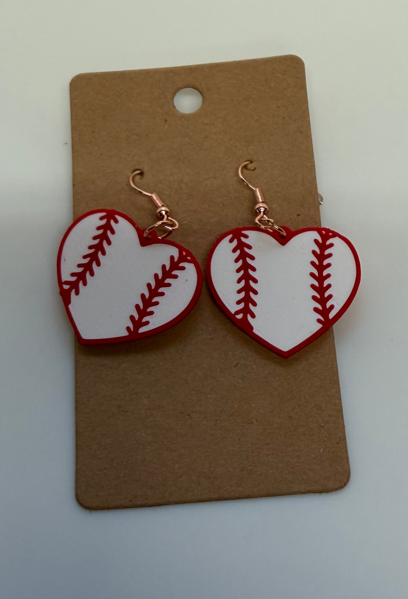 Baseball/Softball Heart Earrings (Dangle)