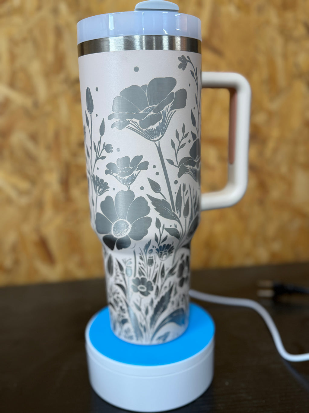 40oz Tumbler Stainless Steel Wildflower Wrap - Rose Quartz