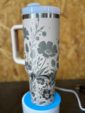 40oz Tumbler Stainless Steel Wildflower Wrap - Rose Quartz