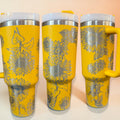 40oz Sunflower Engraved - Yellow Tumbler