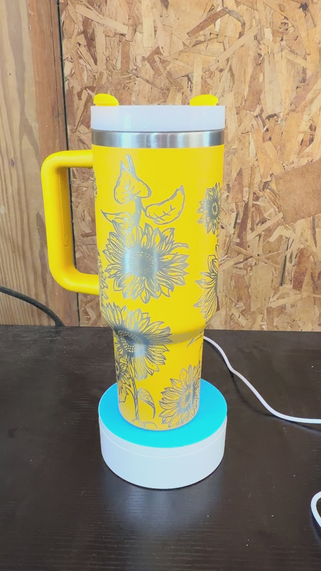 40oz Sunflower Engraved - Yellow Tumbler