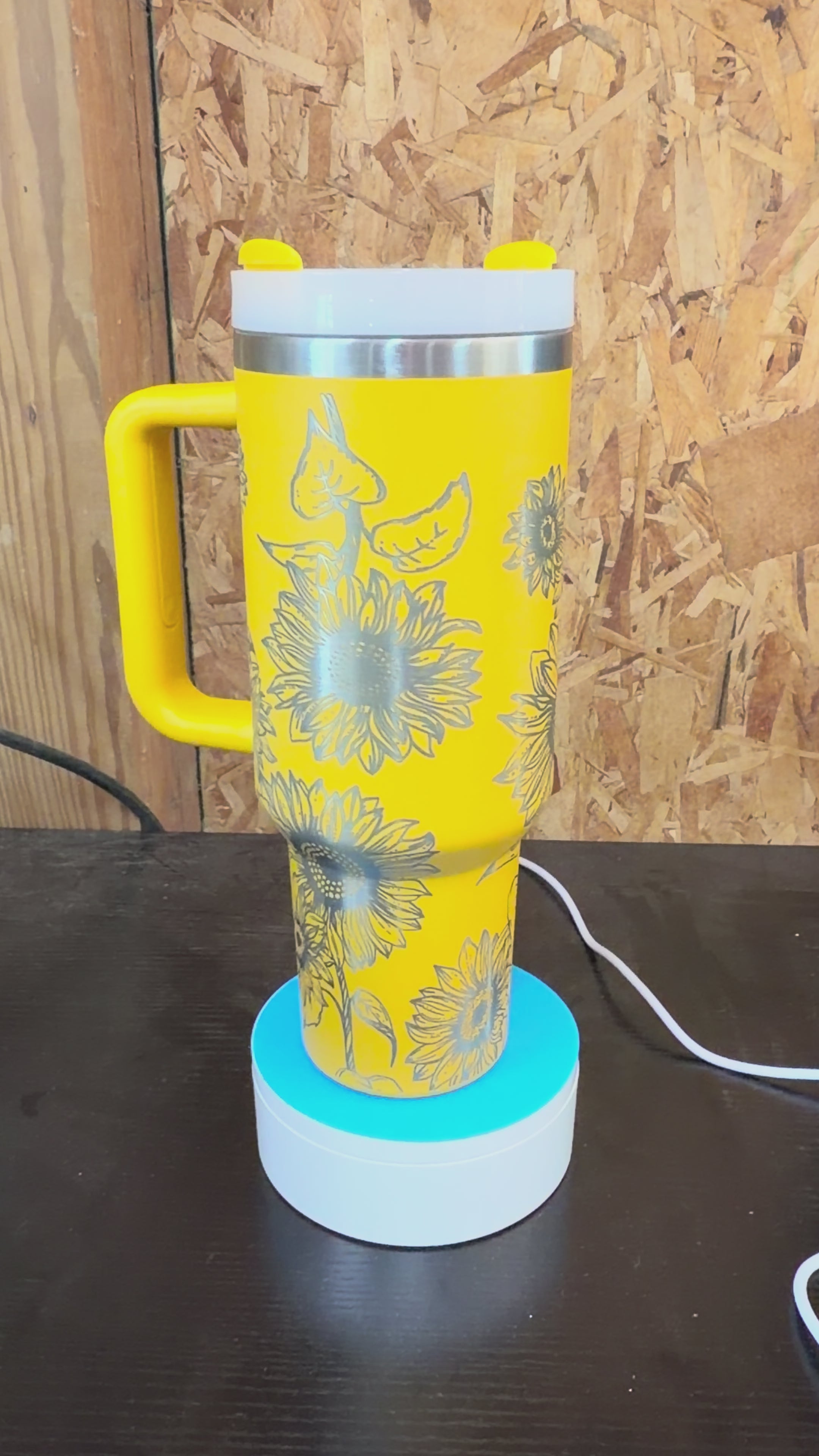 40oz Sunflower Engraved - Yellow Tumbler